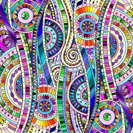 Original drawing tribal doddle ethnic pattern